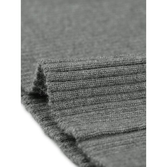 Wrap Fall Winter Ribbed Long Sleeve V Neck Criss Cross Sweater Tops Grey - Picture 5 of 5